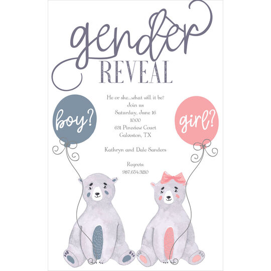 Gender Reveal Shower Invitations